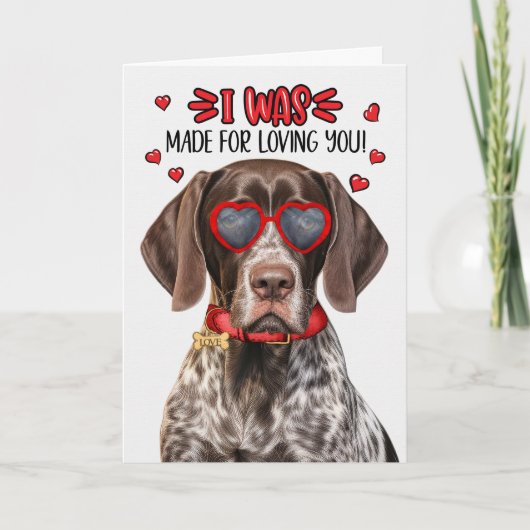 German Shorthair Pointer Dog Loving You Valentine シーズンカード (正面)