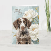 German Shorthair Pointer Dog Magnolias Get Well カード (正面)
