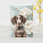 German Shorthair Pointer Dog Magnolias Get Well カード (黄色い花)