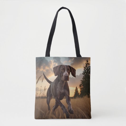 German Shorthair Pointer Elegant Shoulder Tote Bag トートバッグ (正面)