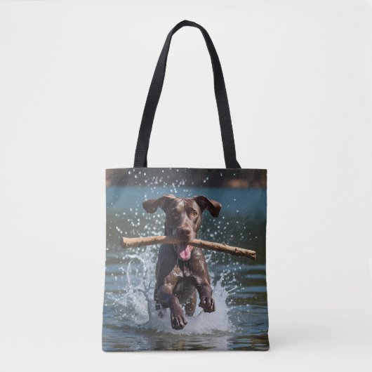 German Shorthair Pointer Elegant Shoulder Tote Bag トートバッグ (正面)