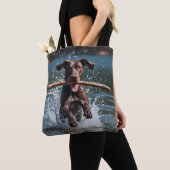 German Shorthair Pointer Elegant Shoulder Tote Bag トートバッグ (クローズアップ)