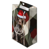 German Shorthair Pointer Holiday Plaid Christmas スモールペーパーバッグ (正面アングル)