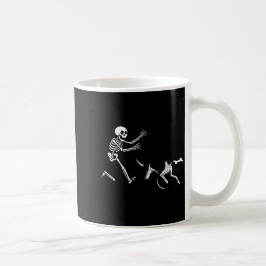 German Shorthaired Inter Running Skeleton Hallowee コーヒーマグカップ (右)