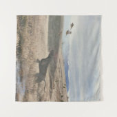 German Shorthaired Pointer狩りquail, Art タペストリー (正面(横))