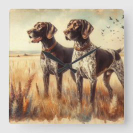 German Shorthaired Pointer スクエア壁時計