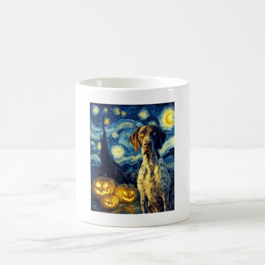 German Shorthaired Pointer 1 Cute Dog Halloween Ja コーヒーマグカップ (中央)