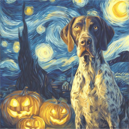 German Shorthaired Pointer 1 Cute Dog Halloween Ja シール (正面)