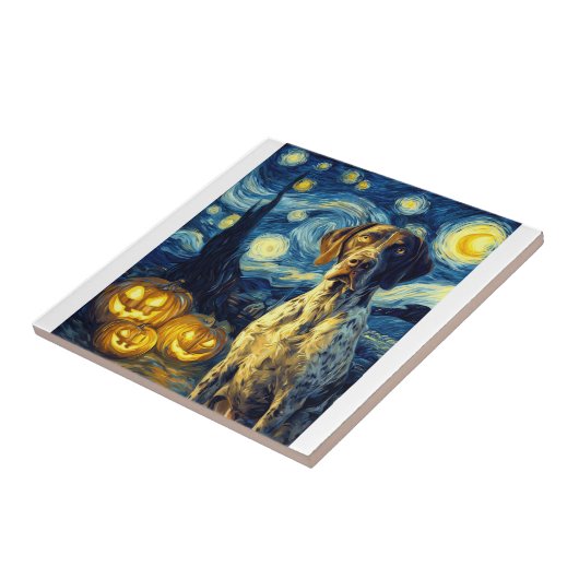 German Shorthaired Pointer 1 Cute Dog Halloween Ja タイル (側面)