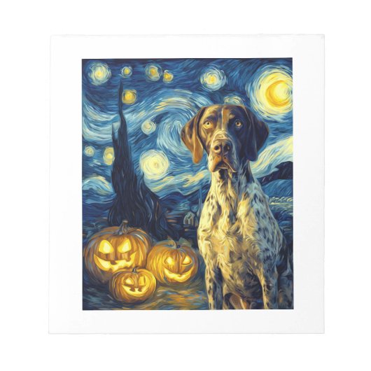 German Shorthaired Pointer 1 Cute Dog Halloween Ja ノートパッド (正面)