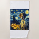 German Shorthaired Pointer 1 Cute Dog Halloween Ja ビーチタオル (正面)