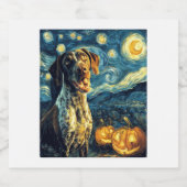 German Shorthaired Pointer 2 Cute Dog Halloween Ja スパークリングワインラベル (シングルラベル)