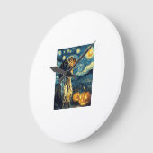 German Shorthaired Pointer 2 Cute Dog Halloween Ja ラージ壁時計 (傾斜)