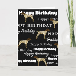 German Shorthaired Pointer, Birthday Card, GSP BLK カード