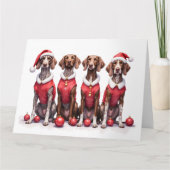 German Shorthaired Pointer Christmas Dress Santa カード (正面)