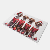 German Shorthaired Pointer Christmas Dress Santa ドアマット (アングル)
