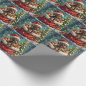 German Shorthaired Pointer Christmas Santa Bag ラッピングペーパー (角)