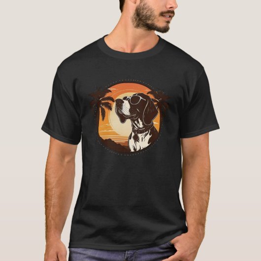 german shorthaired pointer Cute Cool Sunglasses Tシャツ (正面)