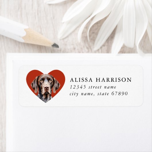 German Shorthaired Pointer Dog Address Labels ラベル (インサイチュ)