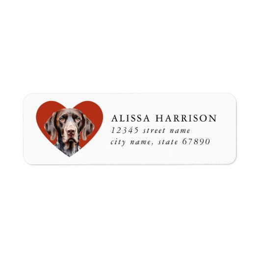 German Shorthaired Pointer Dog Address Labels ラベル (正面)