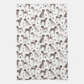 German Shorthaired Pointer Dog Bone and Paw Print  キッチンタオル (縦)