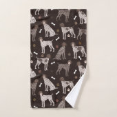 German Shorthaired Pointer Dog Bone and Paw Print バスタオルセット (ハンドタオル)
