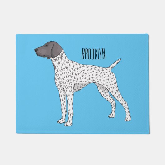 German Shorthaired Pointer dog cartoon  ドアマット (正面)