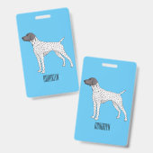 German Shorthaired Pointer dog cartoon バッジ (正面＆裏面)