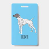 German Shorthaired Pointer dog cartoon バッジ (裏面)