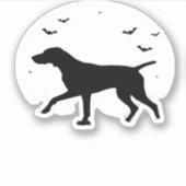German Shorthaired Pointer Dog � Halloween Moon Si シール (正面)