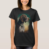 German Shorthaired Pointer Dog Portrait Tie and Dy Tシャツ (正面)