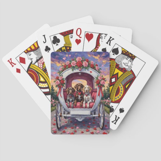 German Shorthaired Pointer Dog Valentine's Day トランプ (裏面)