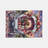 German Shorthaired Pointer  Dog Valentine's Day  フリースブランケット (正面(横))