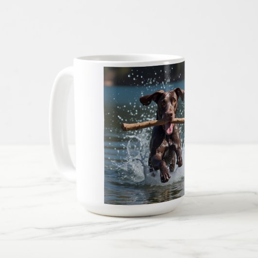German Shorthaired Pointer Elegant Coffee Mug コーヒーマグカップ (正面左)