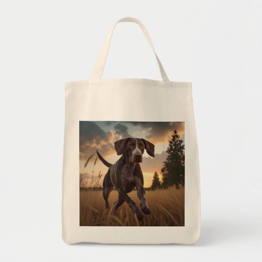 German Shorthaired Pointer Elegant GroceryTote Bag トートバッグ (正面)