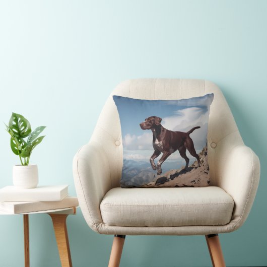 German Shorthaired Pointer Elegant Throw Pillow クッション (椅子)