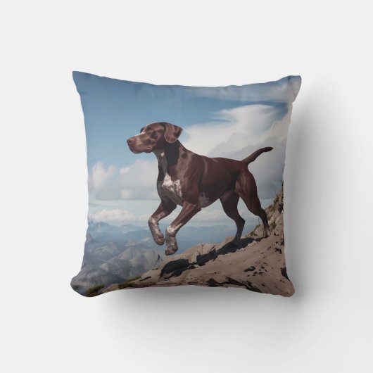 German Shorthaired Pointer Elegant Throw Pillow クッション (正面)