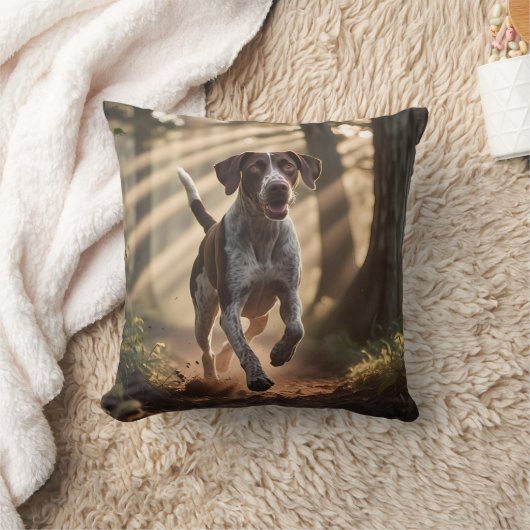 German Shorthaired Pointer Elegant Throw Pillow クッション (ブランケット)