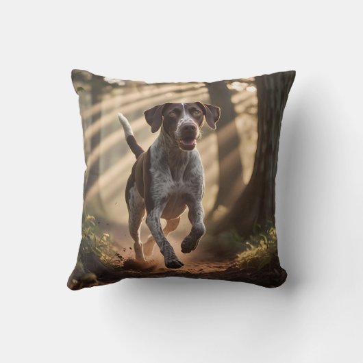 German Shorthaired Pointer Elegant Throw Pillow クッション (裏面)