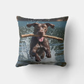 German Shorthaired Pointer Elegant Throw Pillow クッション (裏面)