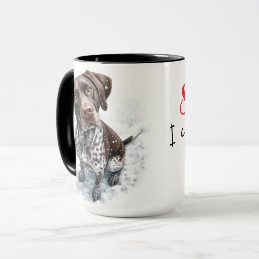 German Shorthaired Pointer Explain Christmas Mug マグカップ (正面左)