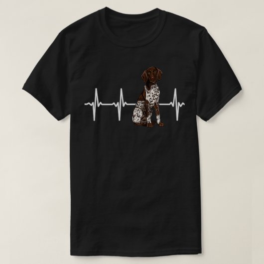 German Shorthaired Pointer Heartbeat Dog Lover Tシャツ (デザイン正面)