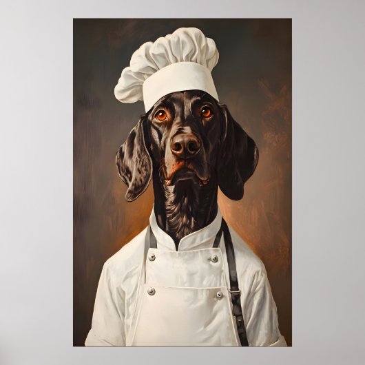 German Shorthaired Pointer In Chefs Hat Poster ポスター (正面)
