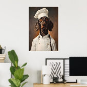 German Shorthaired Pointer In Chefs Hat Poster ポスター (ホームオフィス)