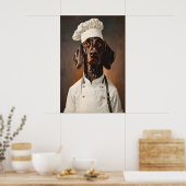 German Shorthaired Pointer In Chefs Hat Poster ポスター (キッチン)