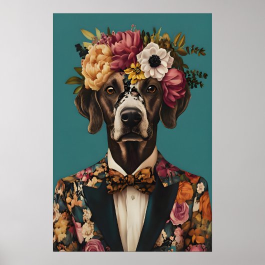 German Shorthaired Pointer In Suit Poster, German ポスター (正面)