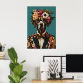 German Shorthaired Pointer In Suit Poster, German ポスター (ホームオフィス)