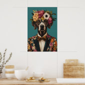 German Shorthaired Pointer In Suit Poster, German ポスター (キッチン)