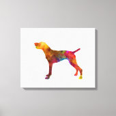 German Shorthaired Pointer in watercolor キャンバスプリント (正面)