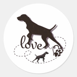 German Shorthaired Pointer,kurzhaar, Tapestry Post ラウンドシール